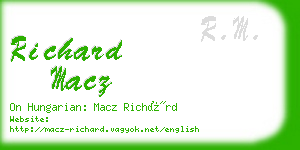 richard macz business card